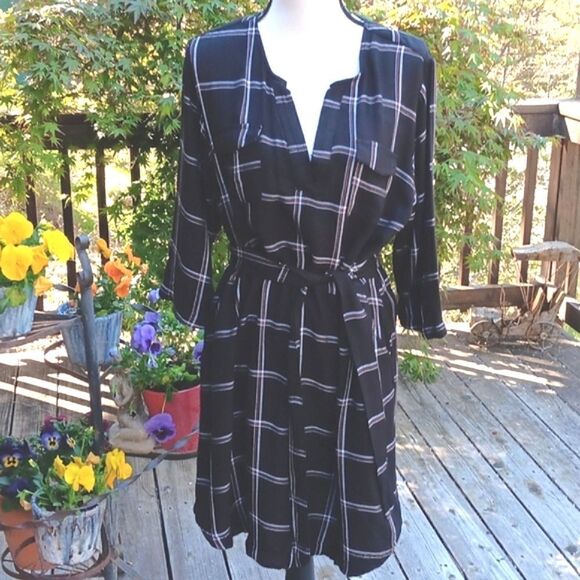 A New Day Black Plaid Dress - Picture 2 of 11